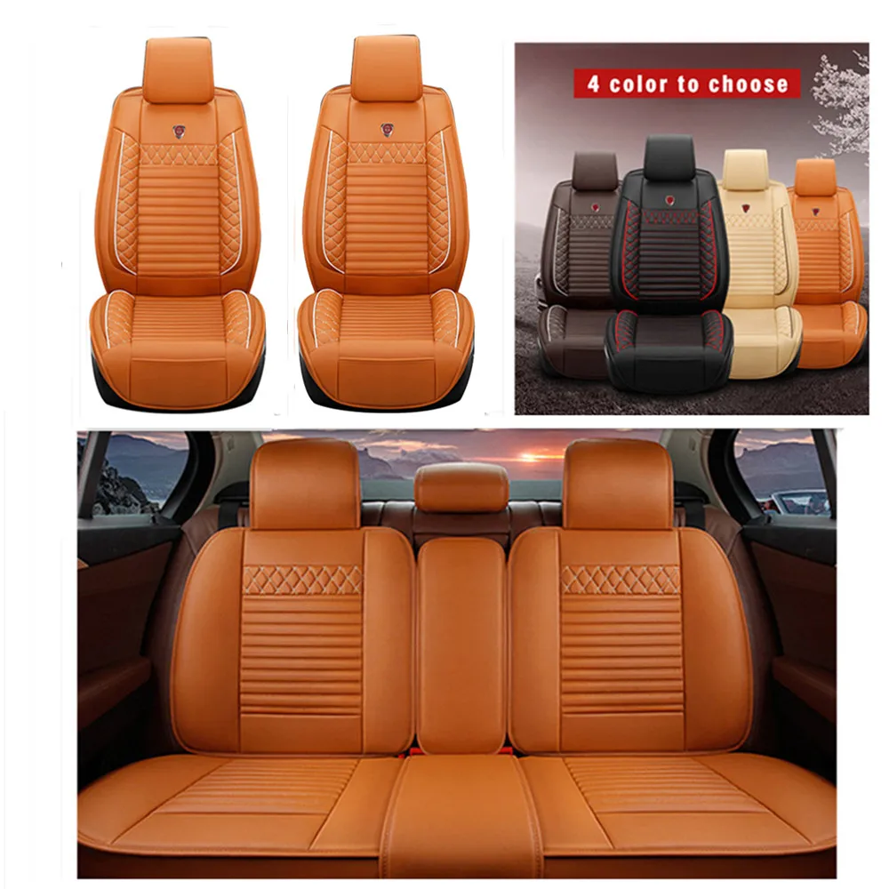 

Leather Car Seat Covers For Ford C-Max Energi Hybrid EcoSport Escape Hybrid Flesta 5 Seats Luxurious Auto Cushion pillows