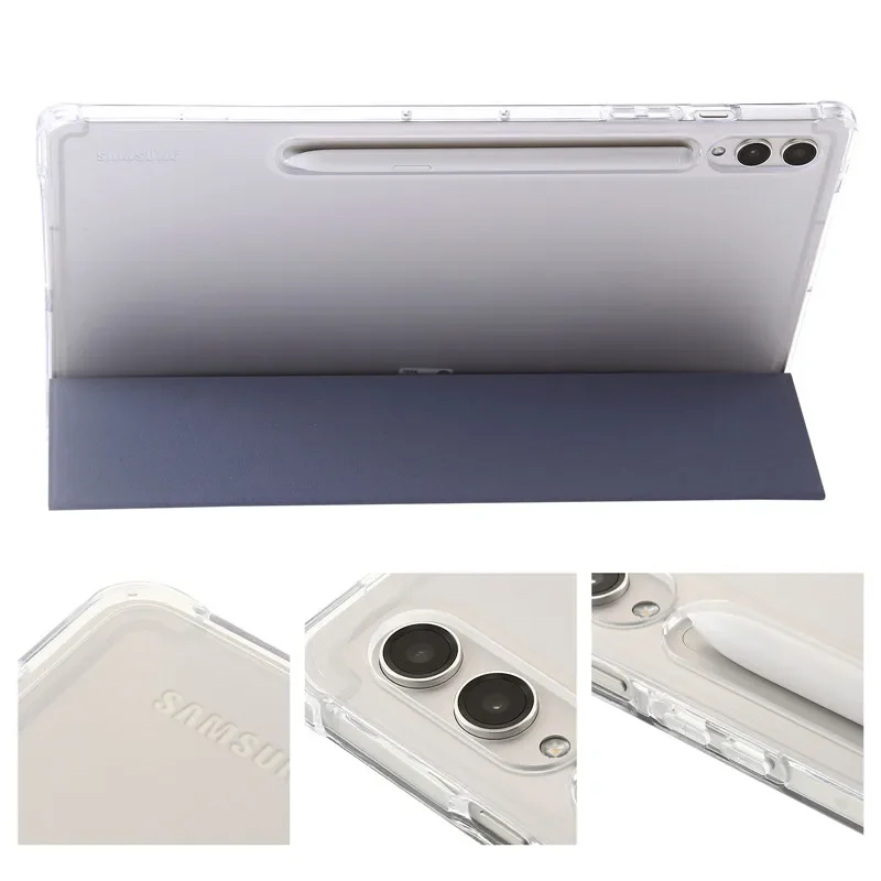 Shell Inteligente Magnético para Samsung Tab Tampa Traseira Clara Suporte de Caneta Suporte Flip s9 fe Plus 124 - Imagem 5