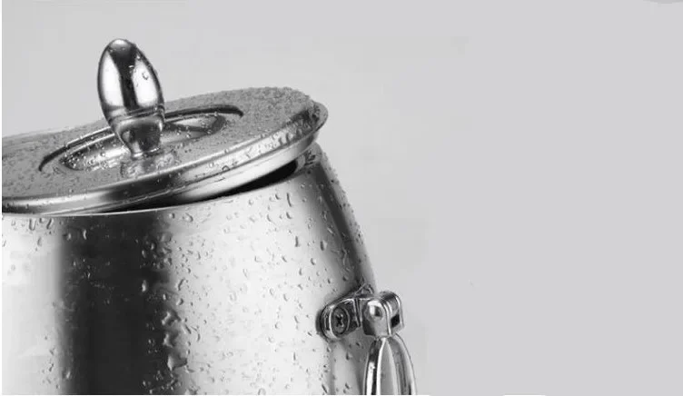 304 1L 2L oval Ice Bucket Wine Coolers Stainless Steel Double Wall Champagne beer whisky Bucket Keg Bar Accessories home bars ice bucket