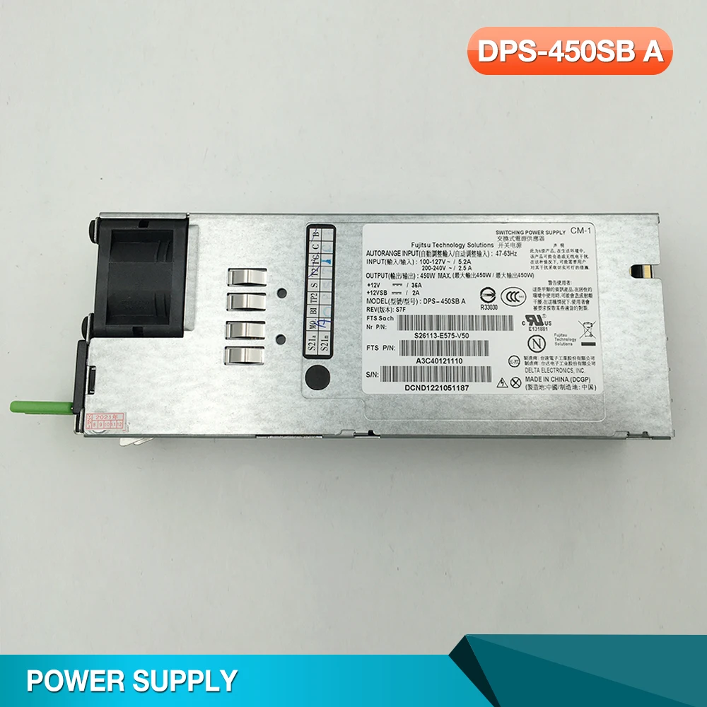 

For Fujitsu RX200S7 450W Server Power Supply S26113-E575-V50 DPS-450SB A