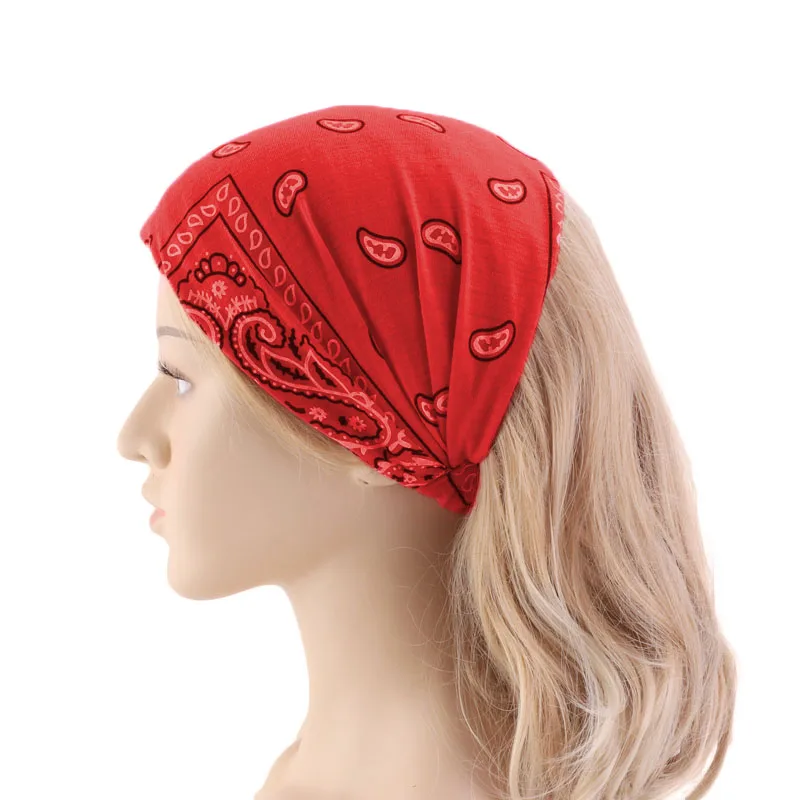 Neue Frauen Baumwolle Stretch Stirnband afrikanischen Druck Twist Style elastischen Haarband breite Haar bänder Bandana Turban großes breites Stirnband – Detail 5