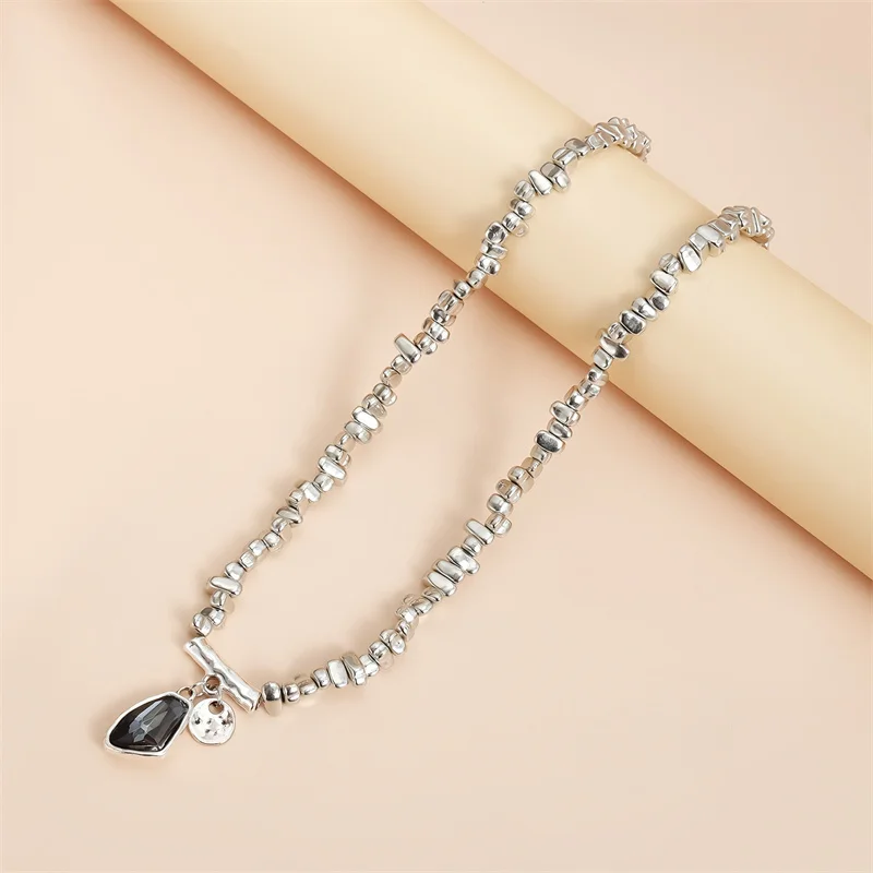 1Pc New Trendy Beads Choker Necklace For Women Elegant Black Irregular Pendant Necklace Bracelet For Wedding Party Jewelry Gift_voghion.com