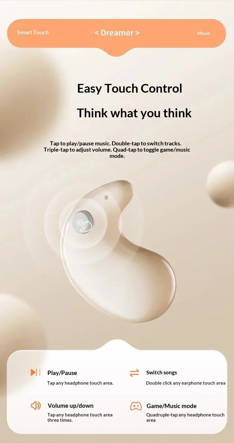 Ultra Sleep Wireless Bluetooth Earbuds For Side Sleepers Comfort_voghion.com
