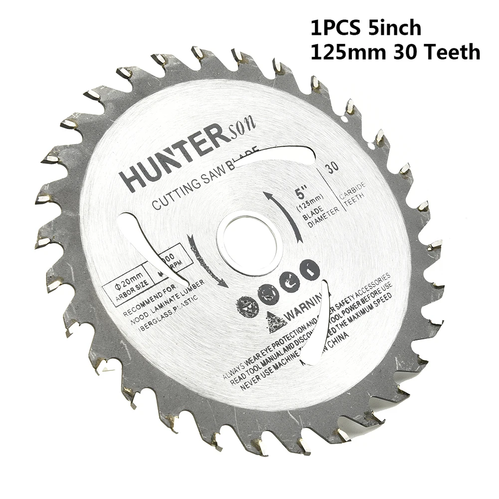 

1 Set 5inch 125mm Circular Saw Blade 30Teeth 20mm Bore Wood Cutting Disc 1pc Rotary Tool For Cutting Solid Wood Composite Board