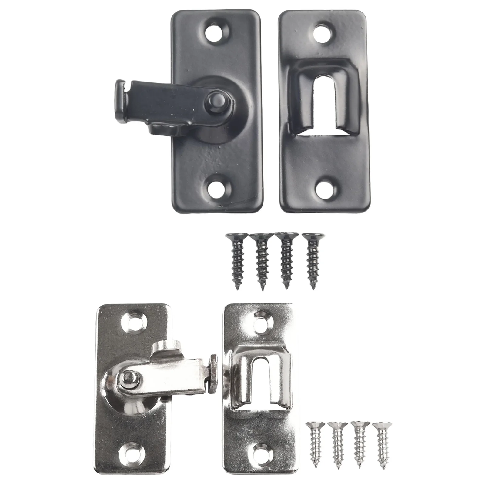 Description Picture 5 of itemDoor Lock Stainless Steel 90 Degree Buckle Right Angle Hook Lock Bolts With Screws For Sliding Door Drawers Cabinets