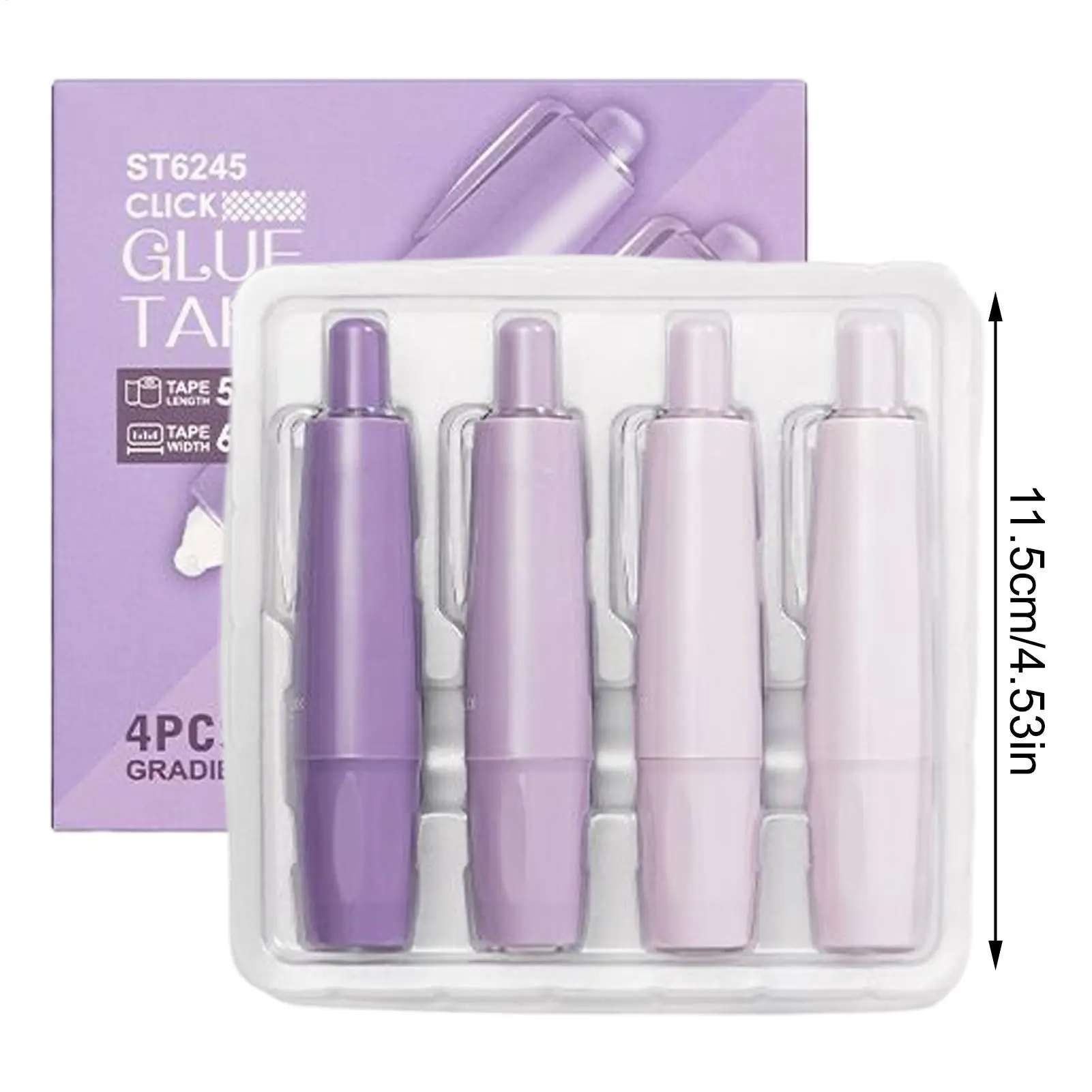 4pcs 360도 회전 가능한 도트 접착제 롤러 양면 테이프 펜 접착제 스크랩북킹 DIY 공예 학교 사무용품