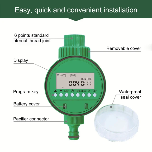 Digital Garden Watering Timer Electronic Automatic Irrigation Controller Intelligence LCD Display Valve Watering Control Device 5