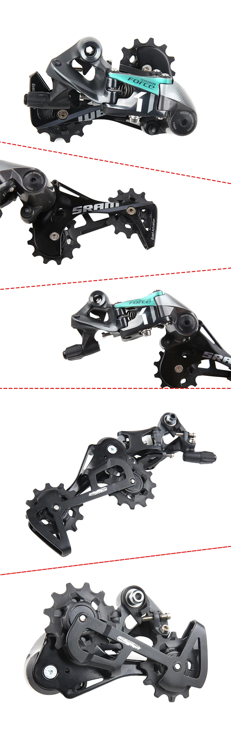 SRAM FORCE1 リアディレイラー 1×11s SRAM Force 1 リアディレーラー - 11速 ミディアムケージ グレー