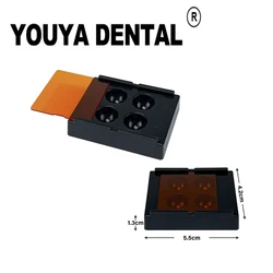 4 Holes Dental Veneer Storage Box Teeth Patch Shading Light Storage Case Denture Retainer Molar Boxes