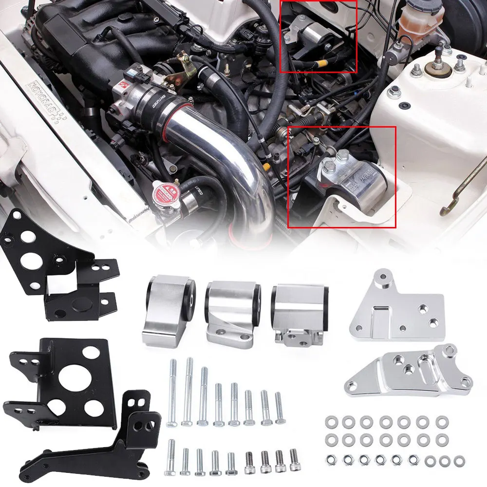 Nuovo Motore Supporti Motore Staffa K-Swap Ek Per 96-00 Honda Civic K20 K24 K-Series 70A Ek Chassis Ekk2 Dohc K-Series