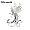 Microworld 3D Metal Animal Puzzle Bath Fire Phoenix Model Steel Warcraft DIY Assembled Jigsaw Detachable Toy Gift For Adult Teen 1