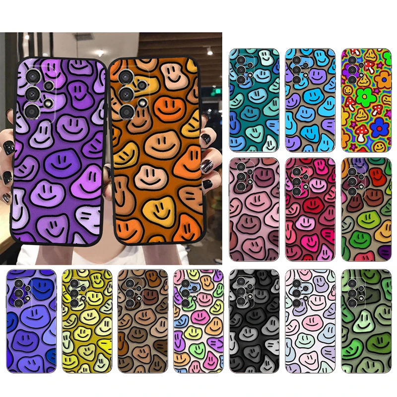 

Cute Happy Face Phone Case For Samsung A52S A04S A21S A33 A23 A13 A14 A32 A52 A53 A54 A51 A71 M51 Shell