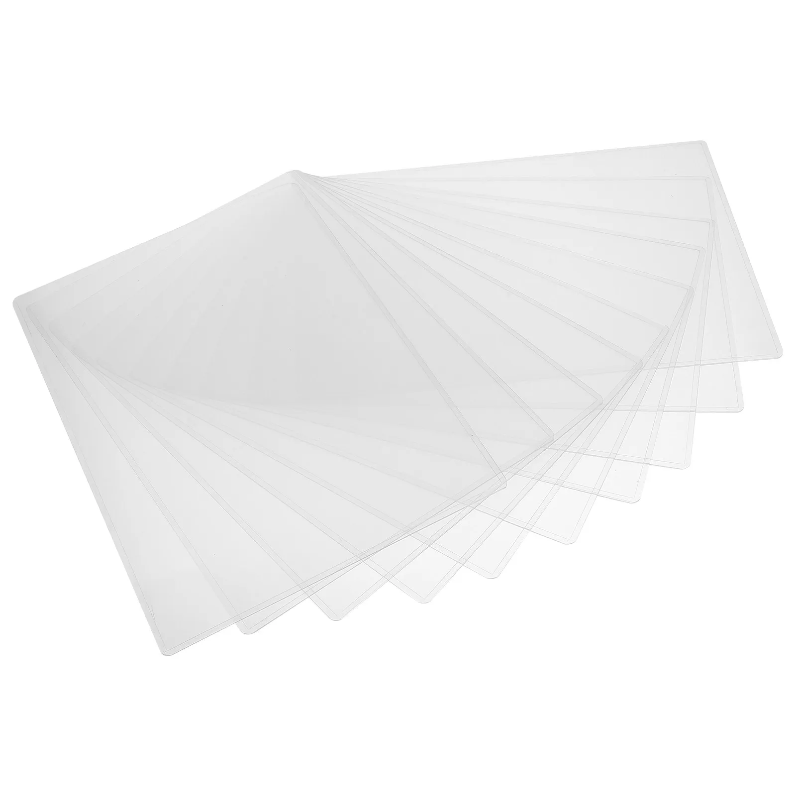 10Pcs 투명 PVC 문서 폴더 A4 용지용 방수 보호 기능 학교 사무실 연구 여행 명함 파일 주최자