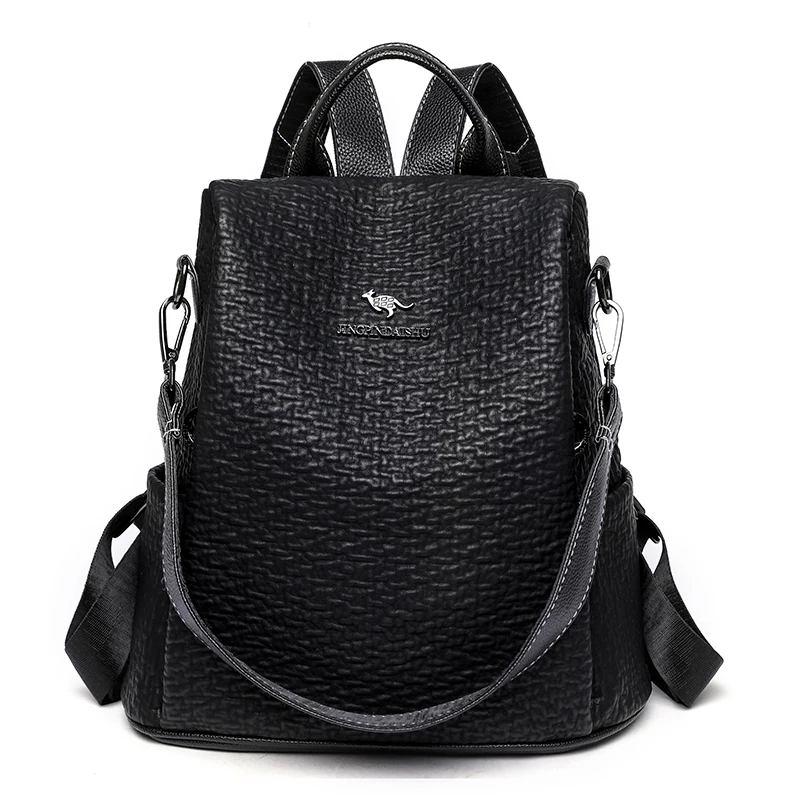 

Anti-theft Backpack Women Soft Leather Backpacks Female Shoulder Bag Ladies Casual Travel Bagpack Mochilas School Bags For Girls