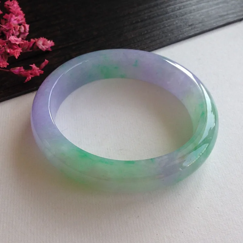 Jewelry Natural Emerald Green Light Purple Bracelet Elegant Princess Fashion Luck Bangles