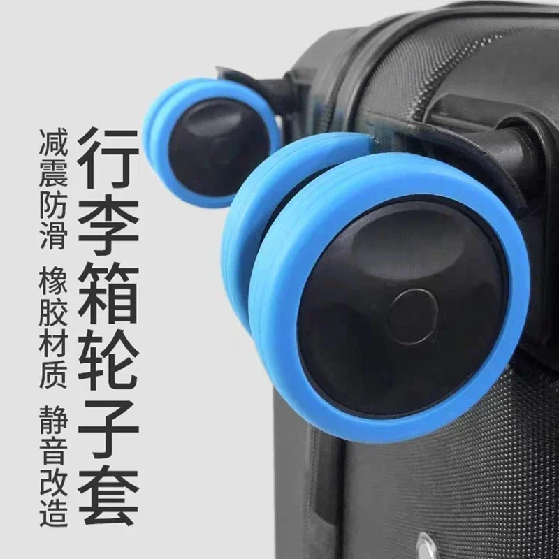 4/8 Pcs Silicone Rodas Protetor de Ruído Reduzir Bagagem de Viagem Mala Rodas Capa de Proteção Acessórios de Bagagem