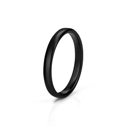 Elegant Multicolor Ceramic Ring - Sleek and Minimalist Jewelry - 9 (Black)