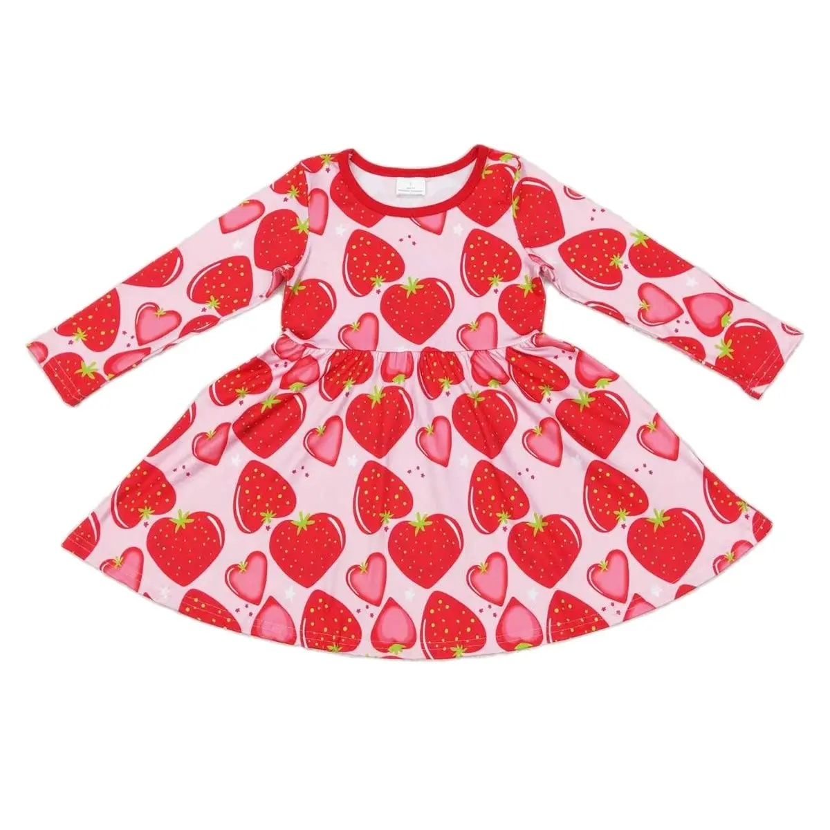 

Wholesale Valentine's Day Kids Twirl Dress Baby Girl Long Sleeves Hearts Love Clothing Children Spring Toddler Boutique Clothes