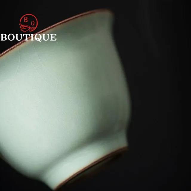 2Pc/Set Azure Ru Kemencék Porcelán Tea Csésze Kézzel Készített Kerámia Mesterkupa Egy Kis Tál Kung Fu Teamária Ajándék 45Ml - Image 2