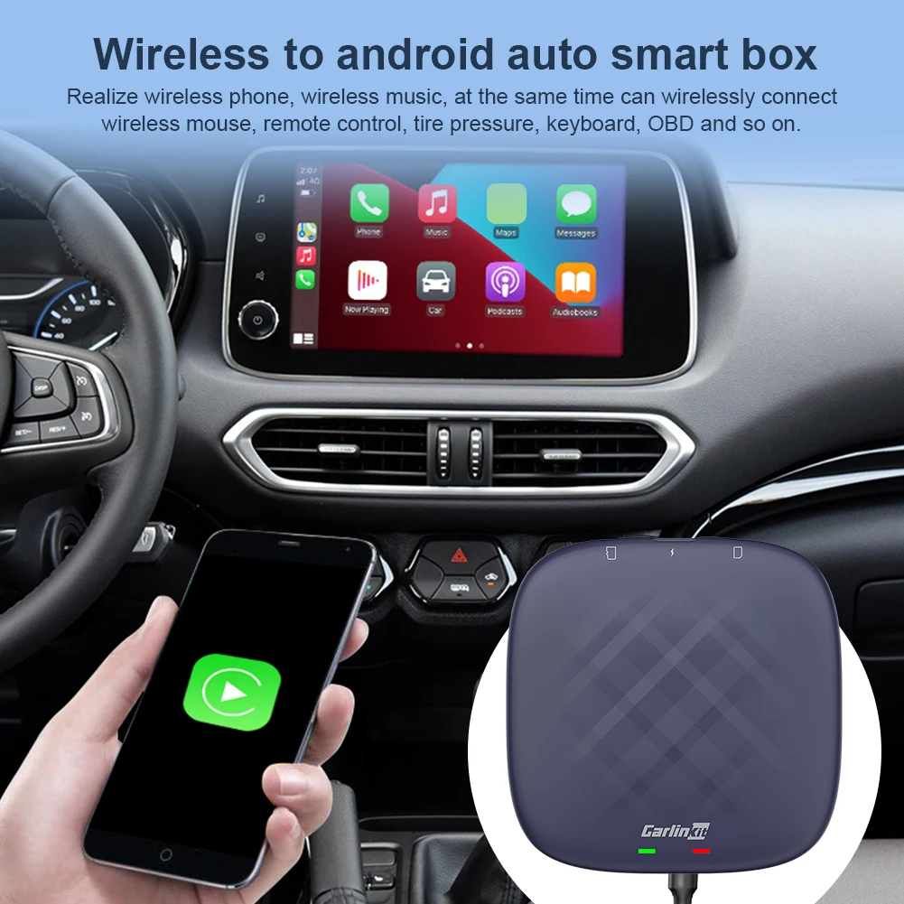 Carlinkit Carplay Ai Tv Box Plus Android 13 8 + 128Gb/4 + 64Gb Qcm 8-Core 6125 Wireless Carplay Android Auto Gps Integrato Glonass