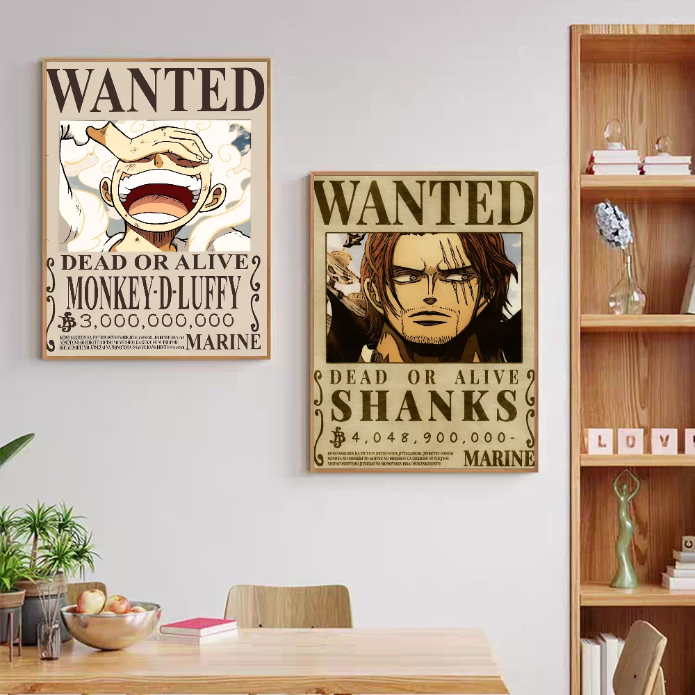 Japan O-One Anime P-Pieces Bounty Classic Movie Posters Vintage Room Bar Cafe Decor Stickers Wall Painting