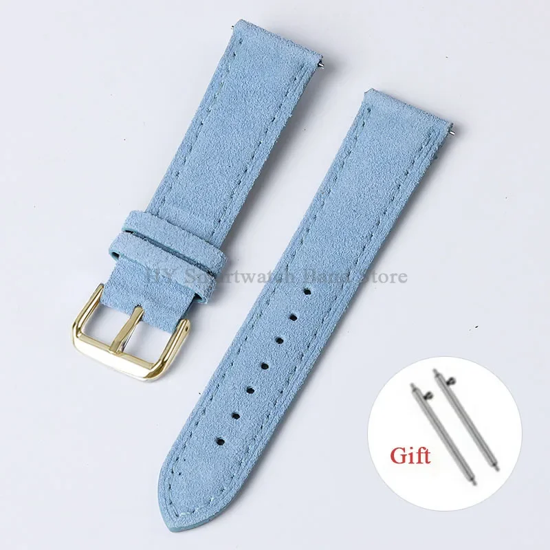 Artisanal Vintage Suede Leather Watch Strap with Handmade Stitching and Quick Release