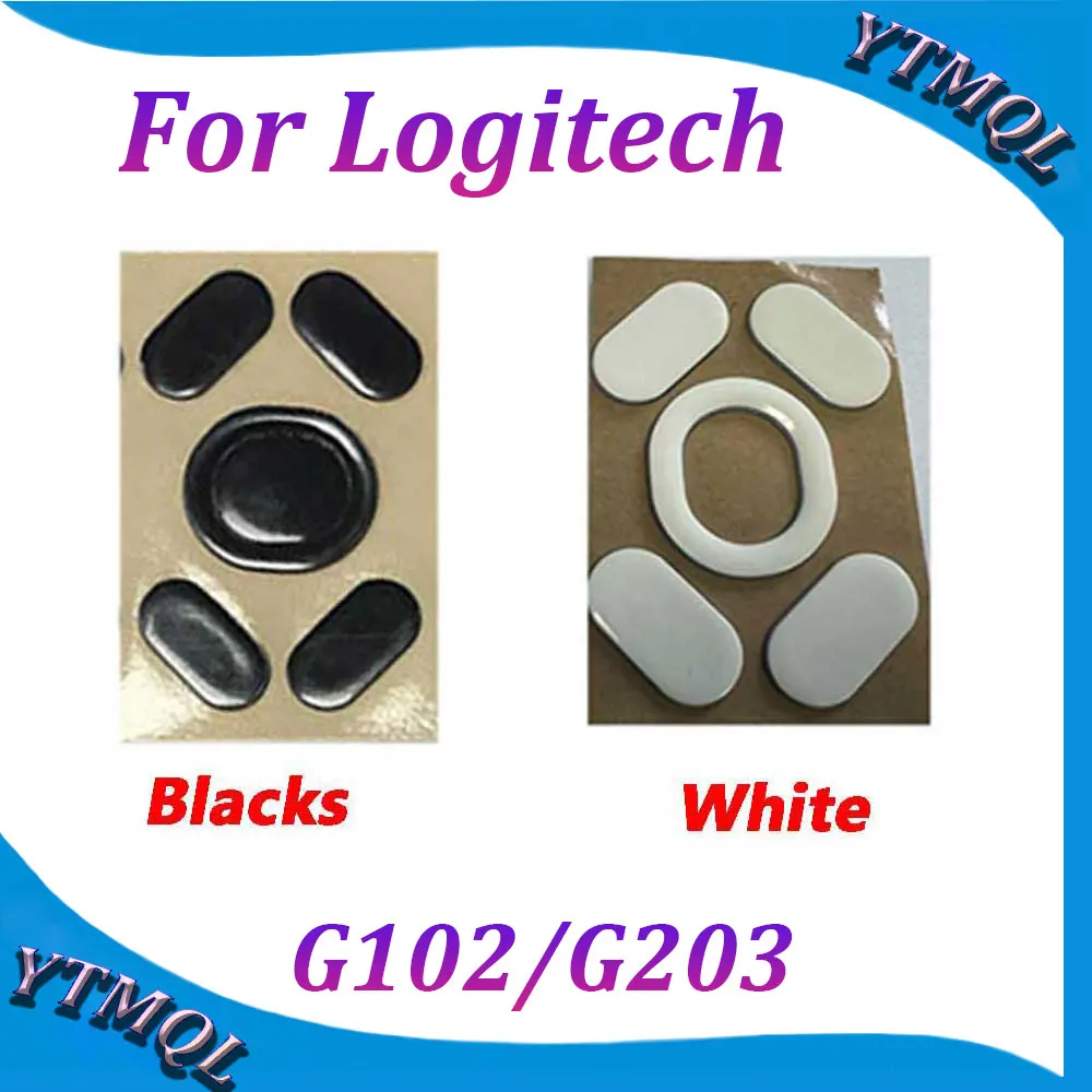 10-100Set Piedini Per Mouse Pattini Per Logitech G102/G203 Mouse Wireless Bianco Nero Connettore Di Ricambio Adesivo Antiscivolo