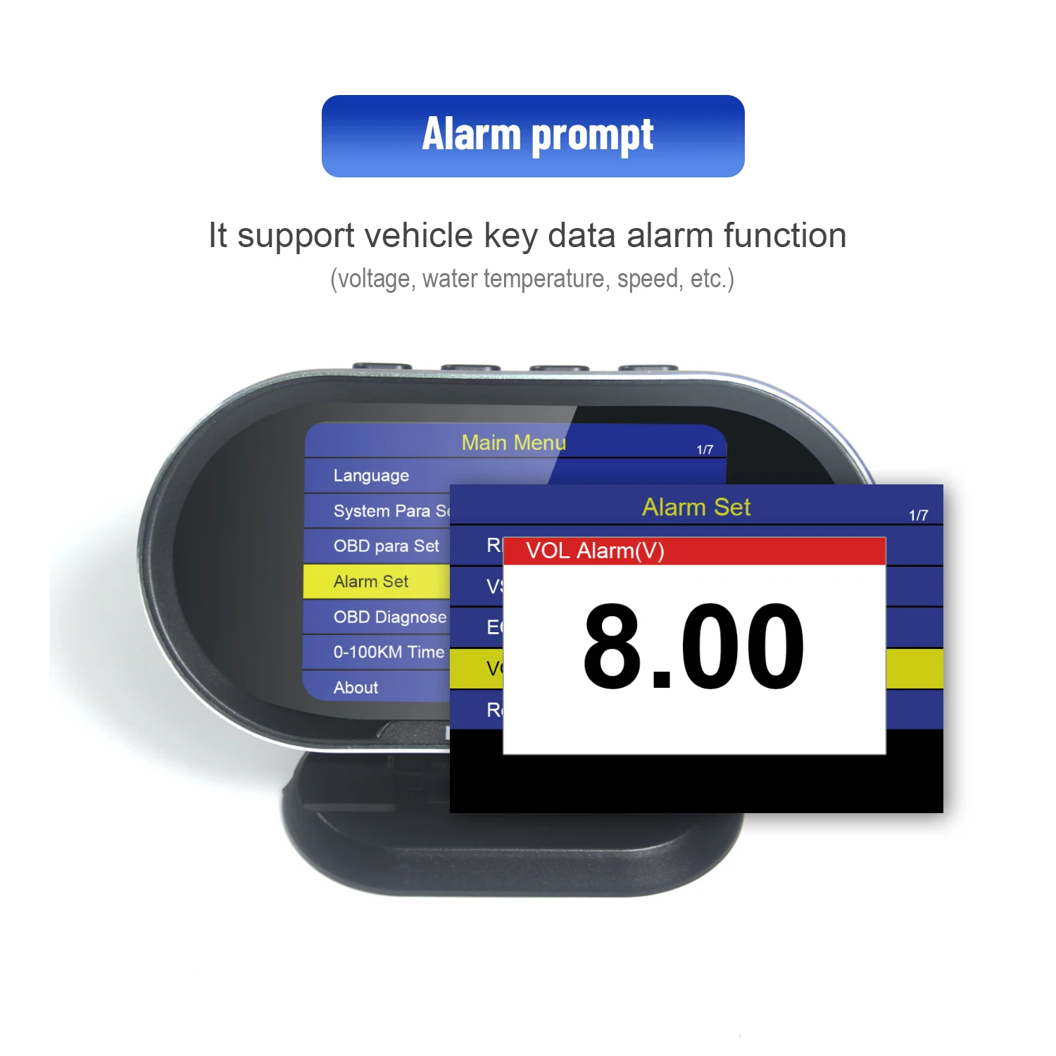 KONNWEI Car OBD2 HUD KW206, Digital Instrument Computer with Intelligent Speedometer Water Temperature and Fuel Pressure Tester 2026 - Image 4