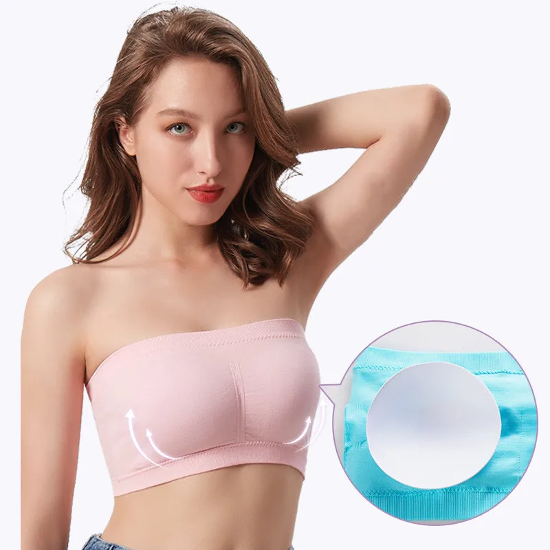 DOIAESKVE Large Size Women's Tube Top Strapless Bra Wireless Women's Bra Big Size Plus Seamless Bandeau Bra 5XL 6XL 5