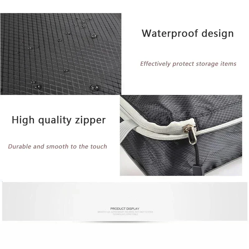 Compressible Packing Travel Storage Bag Cubes Waterproof Lightweigh Suitcase Portable with Handbag Mesh Luggage Organizer Set 5