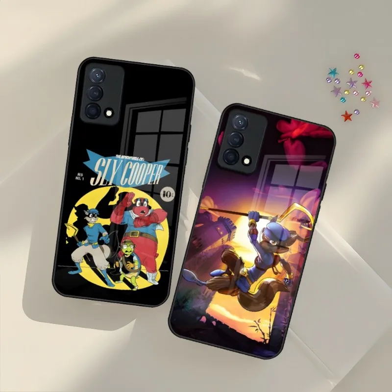 Gioco Cartoon Sly Cooper Custodia Per Telefono Per Oppo Find X3 X5 Pro Reno 7 6 A15 A54 A95 4 A55 A57 A93S A94 A92S Glass