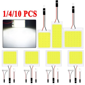 Светодиодная лампа T10 W5W C10W C5W Festoon LED светильник, 31 мм, 36 мм, 39 мм, 41 мм, COB, 12 В, 7000K, 1 шт.