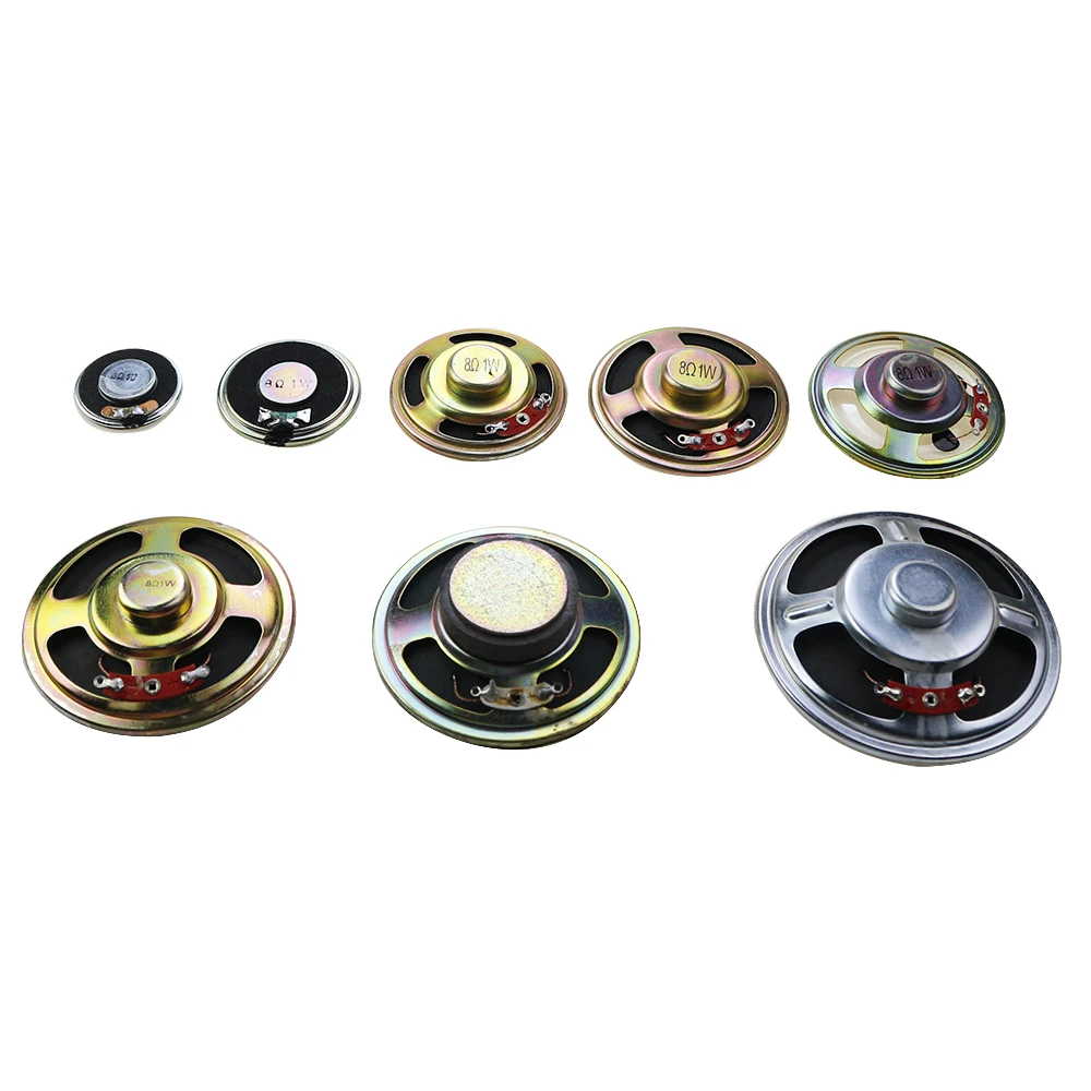 오리지널 초박형 미니 스피커, 라우드 스피커, 8 옴, 8, 1 와트, 1 W, 8R 직경, 30mm, 40mm, 50mm, 57mm, 66mm, 77mm, 2 개, 신제품
