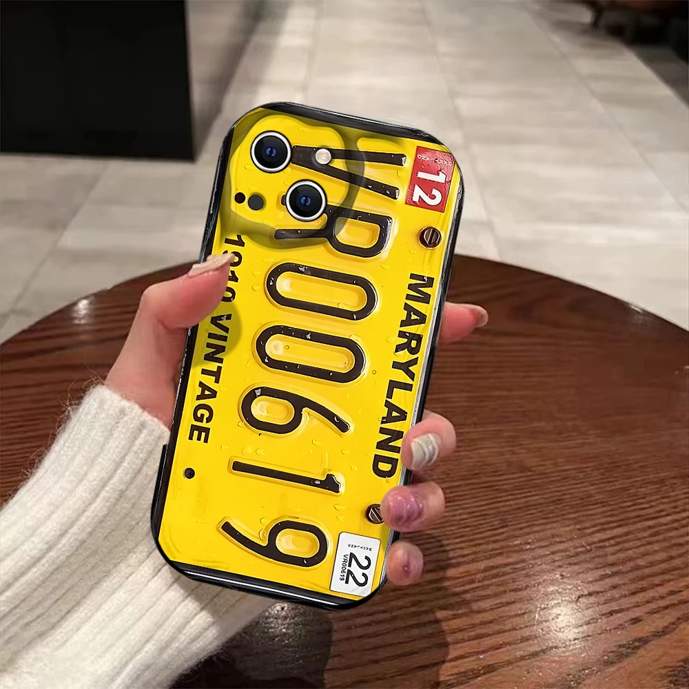 Vintage License Plate Design Phone Case - 3D Wave Soft TPU Back Cover