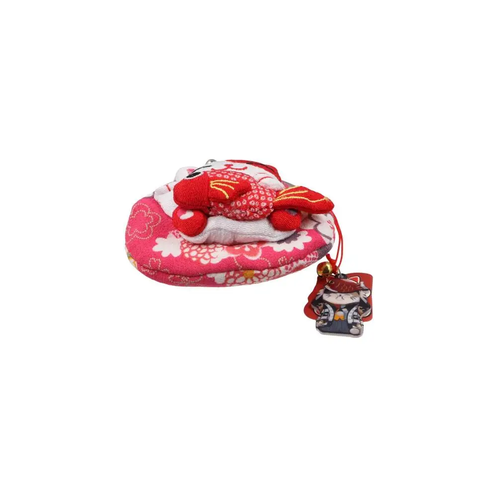 Portable Japanese Style Maneki Neko Coin Purse Flower Printing Wallet Lucky Cat Clutch Bag PU Doll Card Holder Men coin purse coin wallet