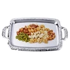 H55A Luxury Stainless Steel Storage Tray with Handle Cosmetic Jewelry Display Plate Hotel Restaurant Serving Dish Silver 4