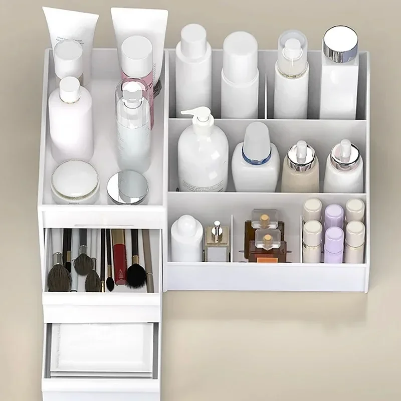 High Capacity Cosmetic Organizer Cosmetic Storage Boxs Jewelry Nail Polish Bathroom Organizer Hom Garden Makeup Bag Organization 3