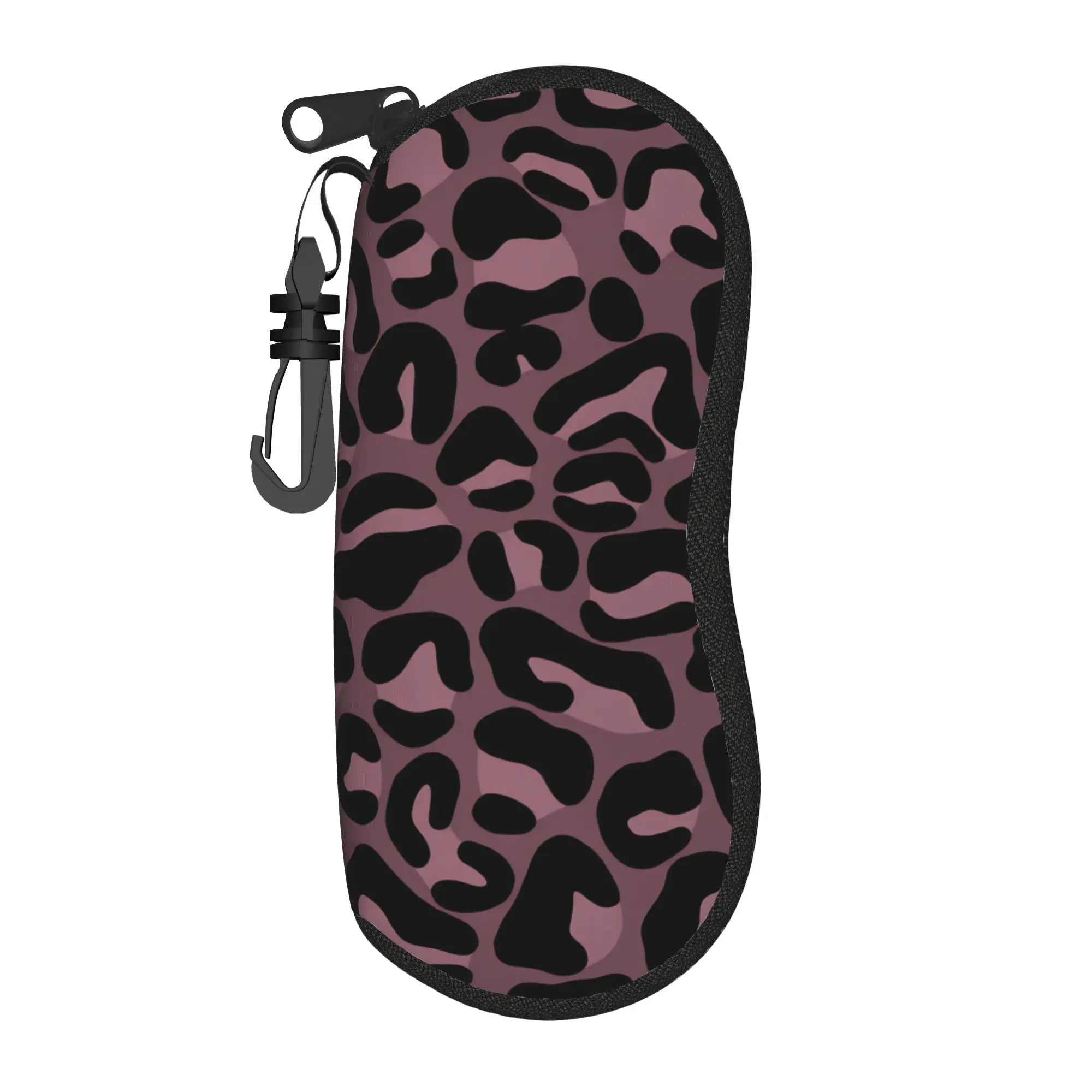 Leopard Print Stylish Eyewear Case with Zip Closure