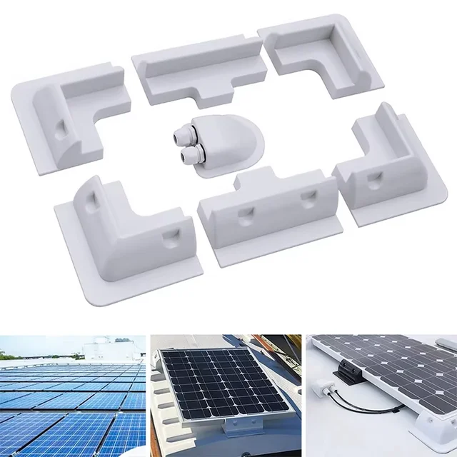1 ensemble de supports de montage pour panneaux solaires photovoltaïques, supports d'angle pour modules PV, pour caravanes, camping-cars, bateaux, yachts, motorhomes 1