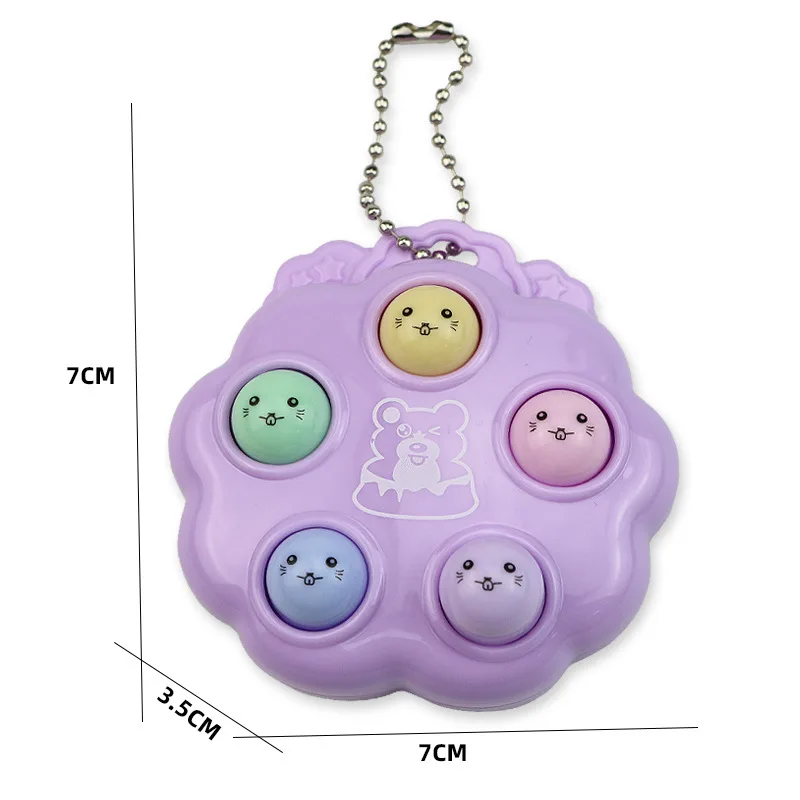 Fun Whack A Mole Keychains Decompression Fidget Toys Children Toys For Kids Simple Dimples Portable Fingertip Antistress Toys 6