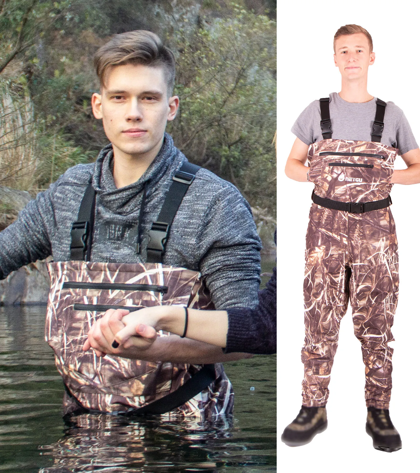 Neygu waterproof & breathable chest wader, fly fishing waders with neoprene  stocking feet , ATV UTV waders for Outdoors Play - AliExpress