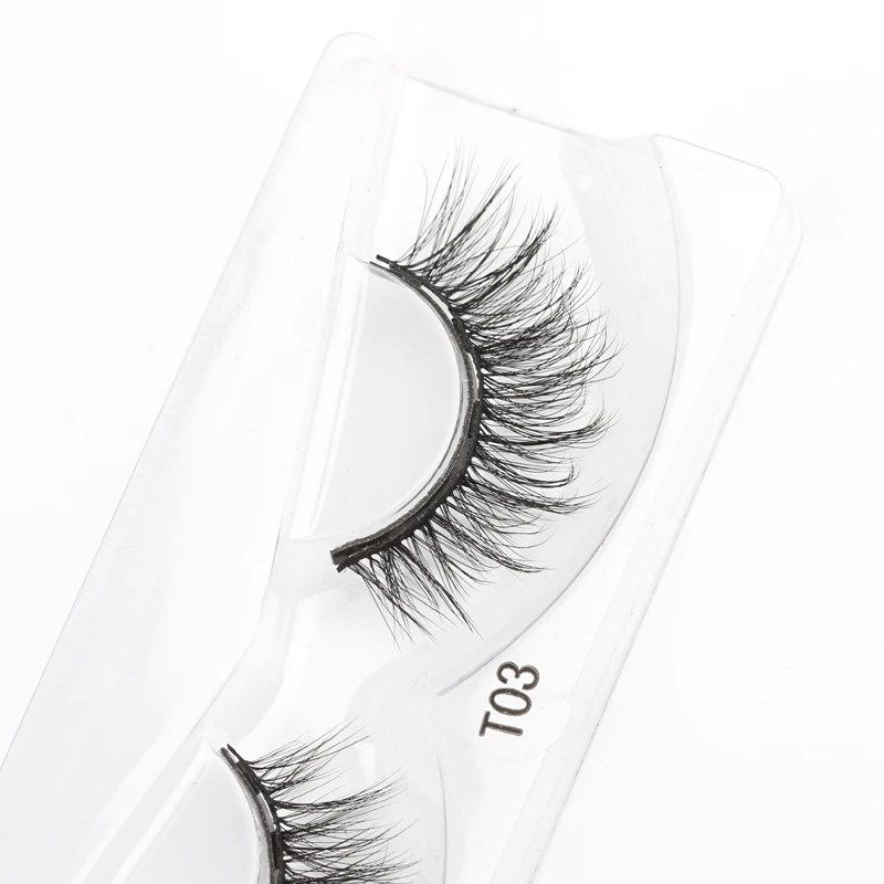 Fake Eyelashes 1 Pair Magnetic eyelashes handmade magnetic false eyelashes magnet mink hair false natural magnetic makeup tools