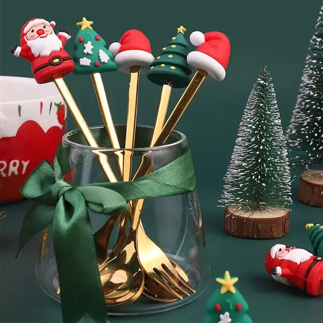 Christmas Spoon & Fork Set 6