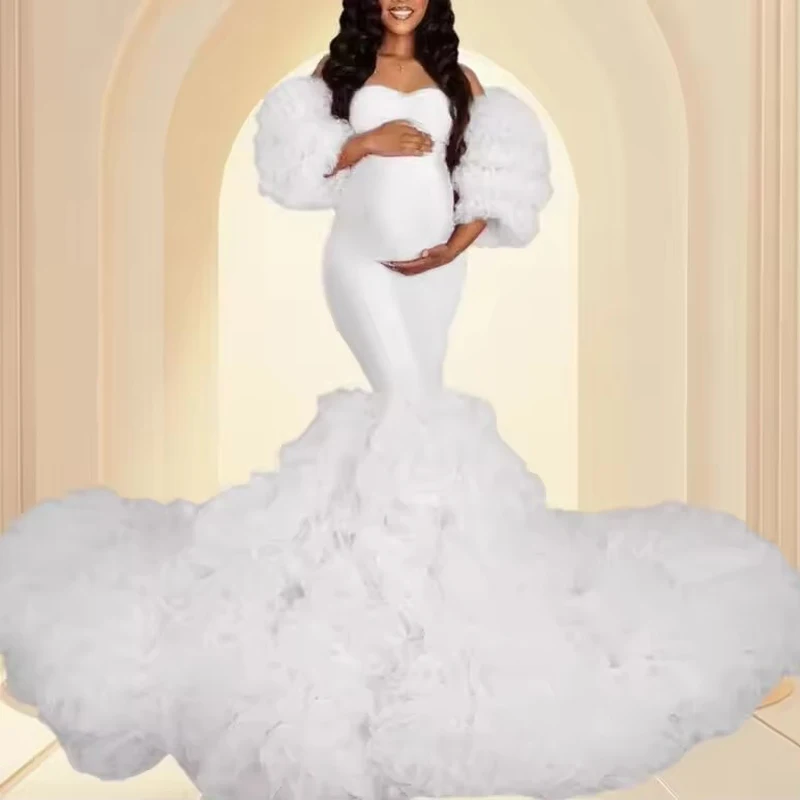 Tulle Strapless Mermaid Gown Pregnant Baby Shower Dress Long Tulle Maternity Photoshoot Dress - Strapless Mermaid Gown With Ruffles For Baby Shower (Style ZX98) Ruffle Piping Maternity Gown Tulle Strapless Mermaid Gown Pregnant Baby Shower Dress Long Tulle Maternity Photoshoot Dress - Strapless Mermaid Gown With Ruffles For Baby Shower (Style ZX98) Ruffle Piping Maternity Gown