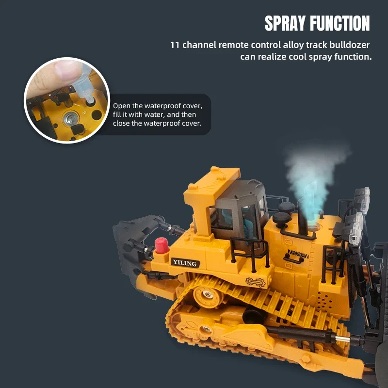 Char RC Tout-Terrain 9CH/11CH avec Spray - Robot Tank Télécommandé