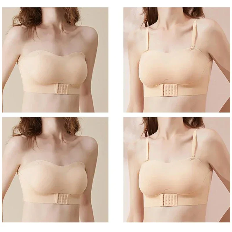 Invisible strapless bra for women wireless push up non slip wedding brassiere big breasts underwear sexy lingerie S-XL plus size 6
