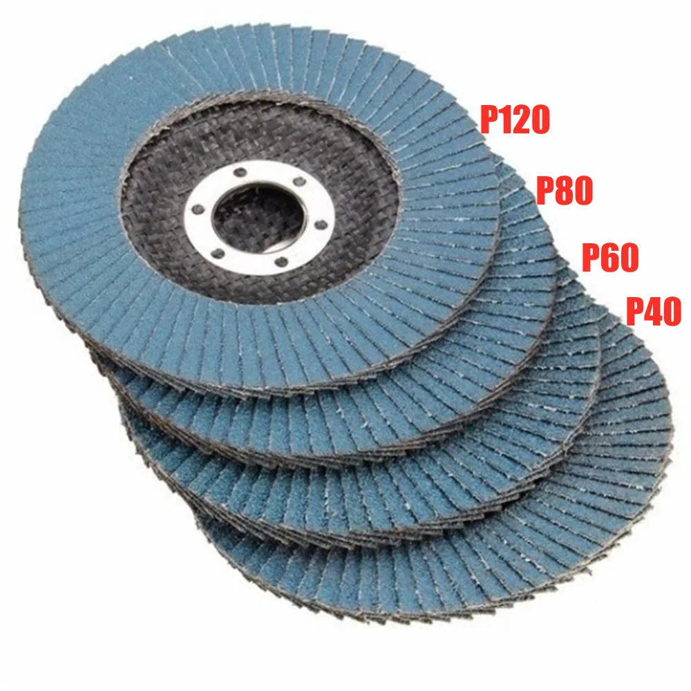 

125mm 5" Angle Grinder Sanding Disc Metal Plastic Wood Abrasive Tool 40/60/80/120 Grit Grinding Wheels Flap Discs
