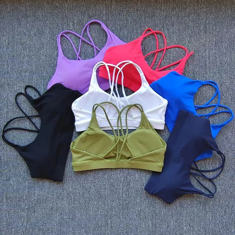 Sports Underwear Beautiful Back Cross Running  Gathering And Shaping Sexy Fitness Yoga Bra Women