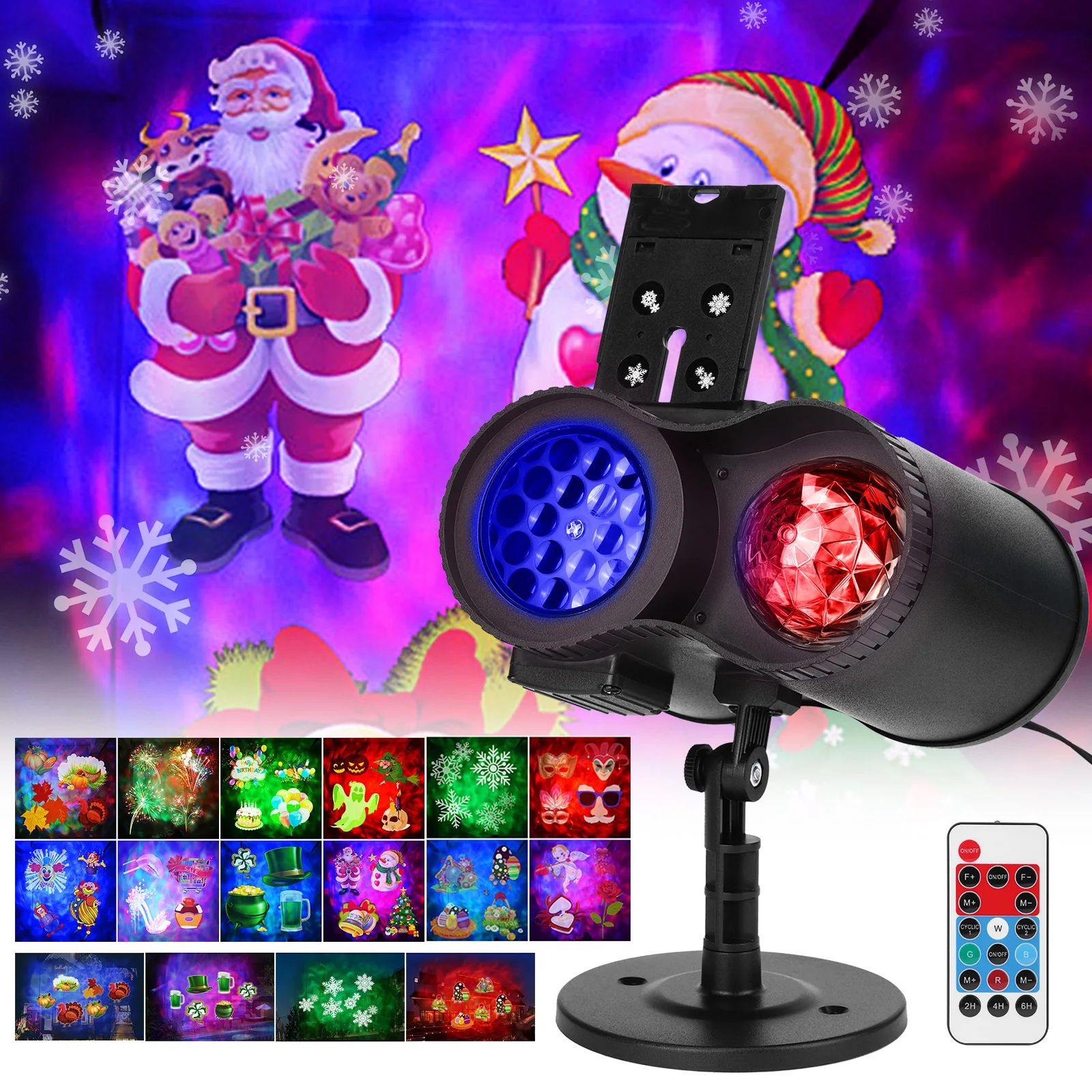 Remote Weihnachten Halloween LED Projektor Lichter 3D Ozean Welle 12 Muster  Projektion Lichter Party Dekor wasserdicht Bühnen scheinwerfer - AliExpress