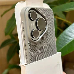 Premium Heat Dissipation Mesh Phone Case with Magnetic Frosted Bumper Cover for Huawei Mate 60 Pro+ (Gray)